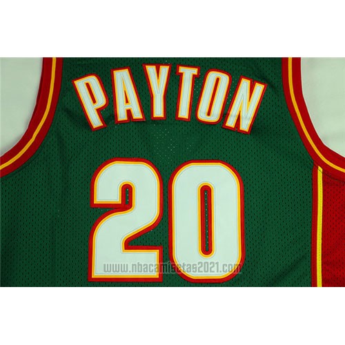 Camiseta Seattle SuperSonics Gary Payton #20 Historic Retro Verde2